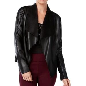 Tahari Black Leather Jacket for Women